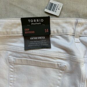 Torrid White Crop Boyfriend Jeans